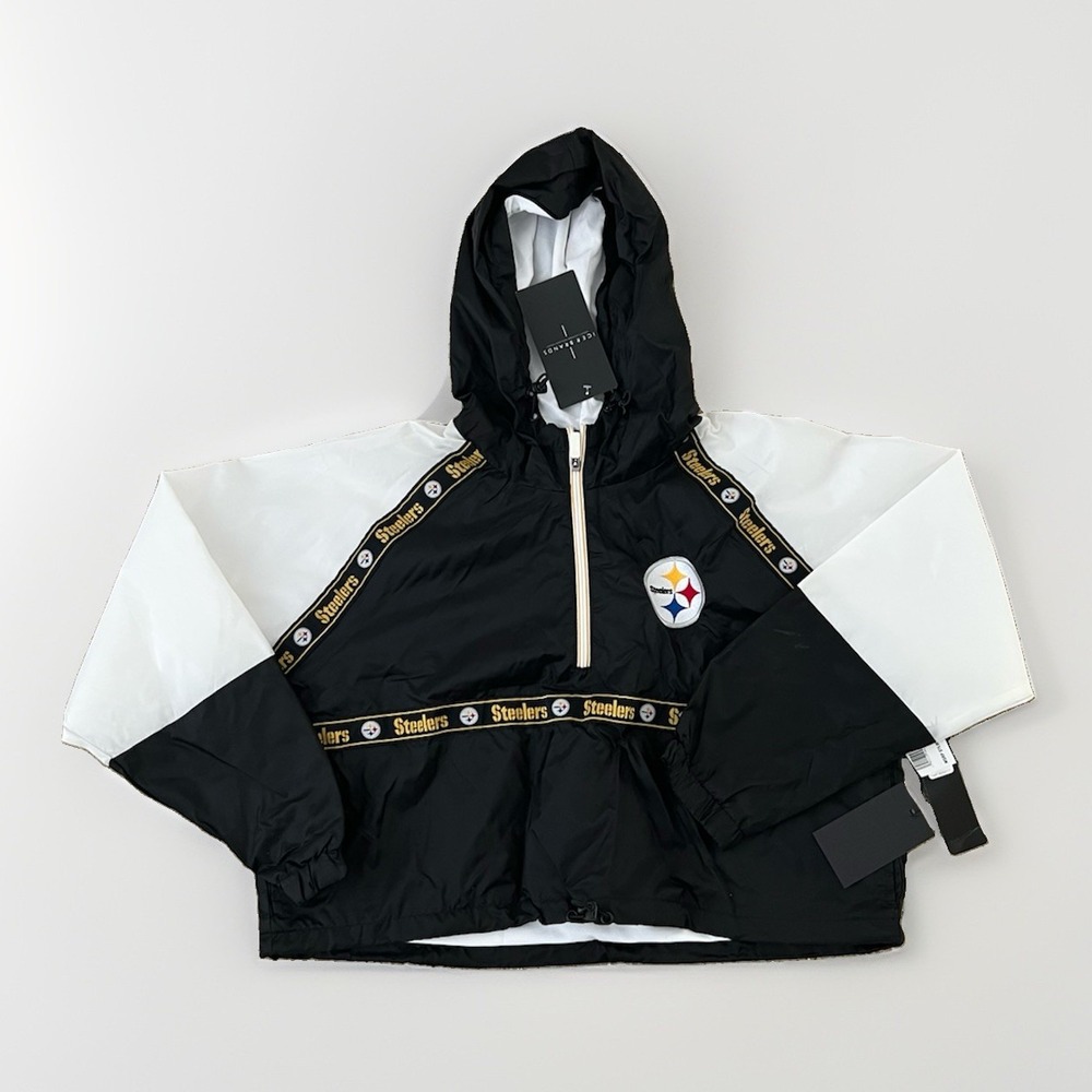 Pittsburgh Steelers NFL Team Apparel Women's Football Cropped Windbreaker XL